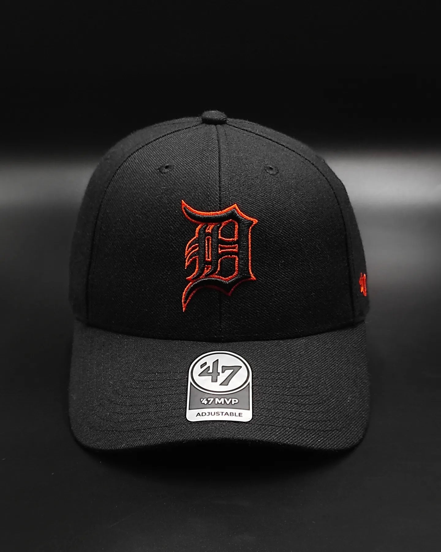 47Brand Detroit Tigers Black and Orange Classic Strapback Cap