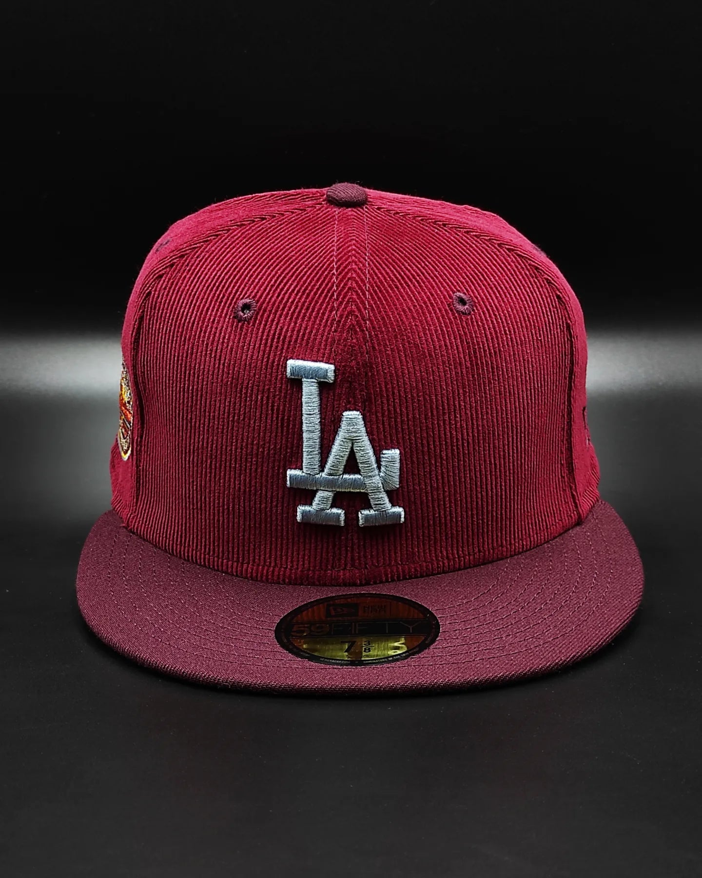 New Era 59fifty cord dream los angeles dodgers 50th anniversary stadium patch hat- maroon