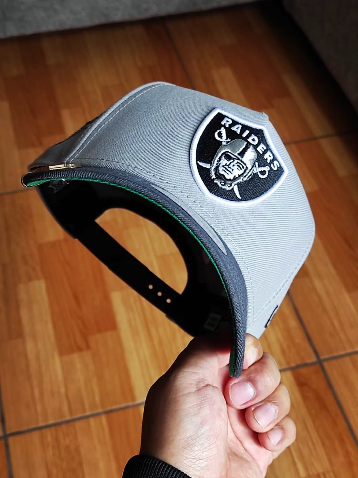 New Era Las Vegas Raiders Super Bowl Champions Gray Two Tone Edition 9Forty A Frame Snapback Hat