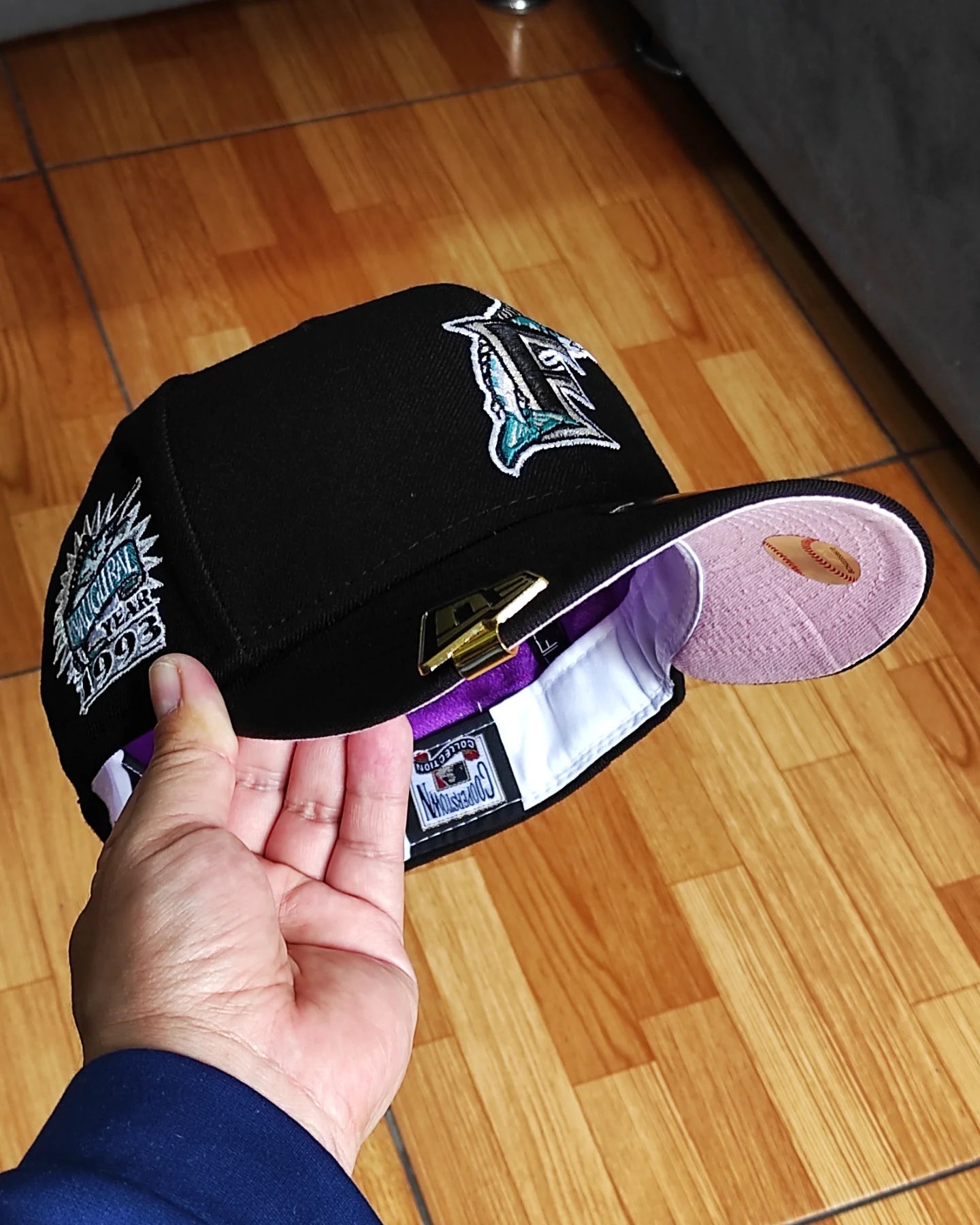 New Era Silky uv Florida Marlins inaugural season 59 Fifty black