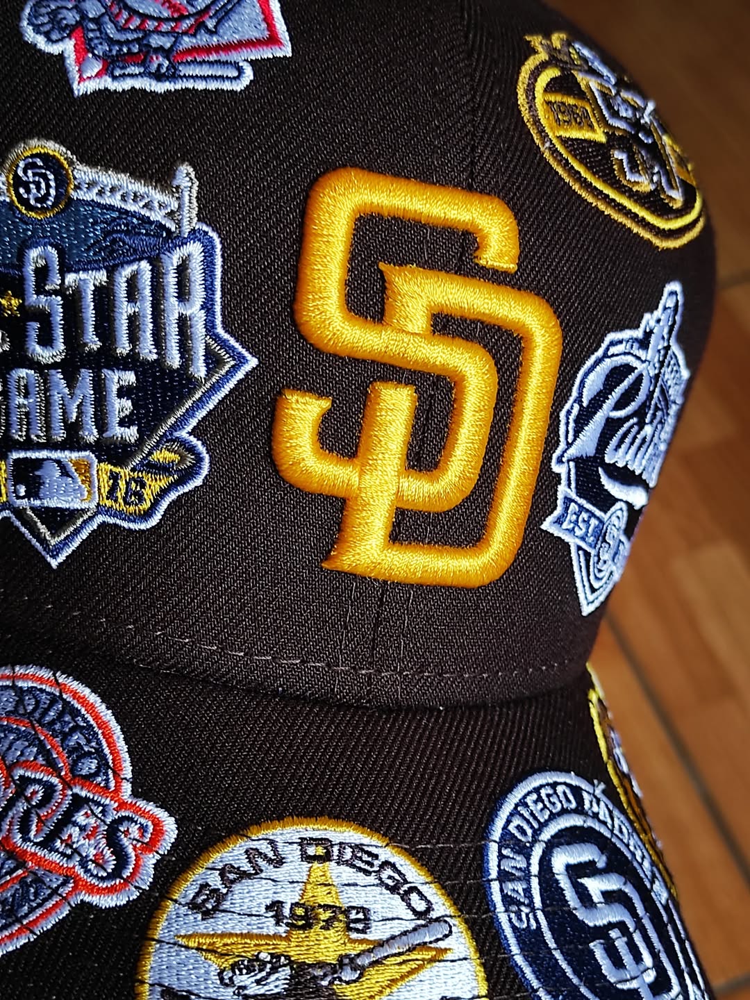 Brown San Diego Padres All Over Logo Gray Bottom 59FIFTY New Era Fitted