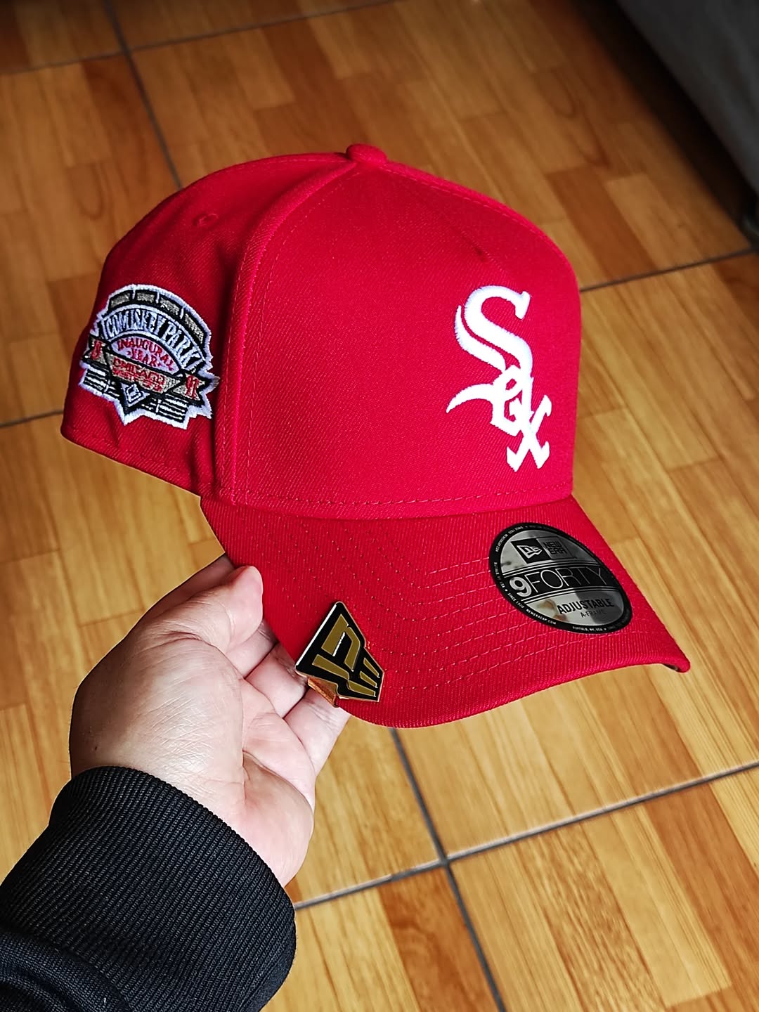 New Era white Sox comesky park red 9Forty A Frame Snapback Hat