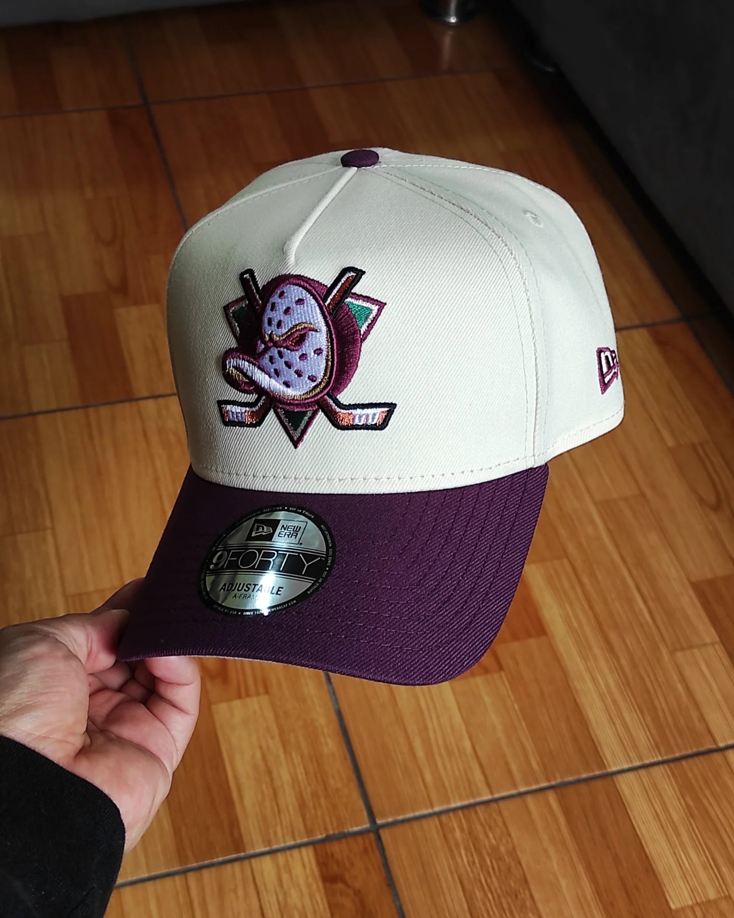 New Era Anaheim Ducks Chrome Plum Two Tone Edition 9Forty A Frame Snapback Hat