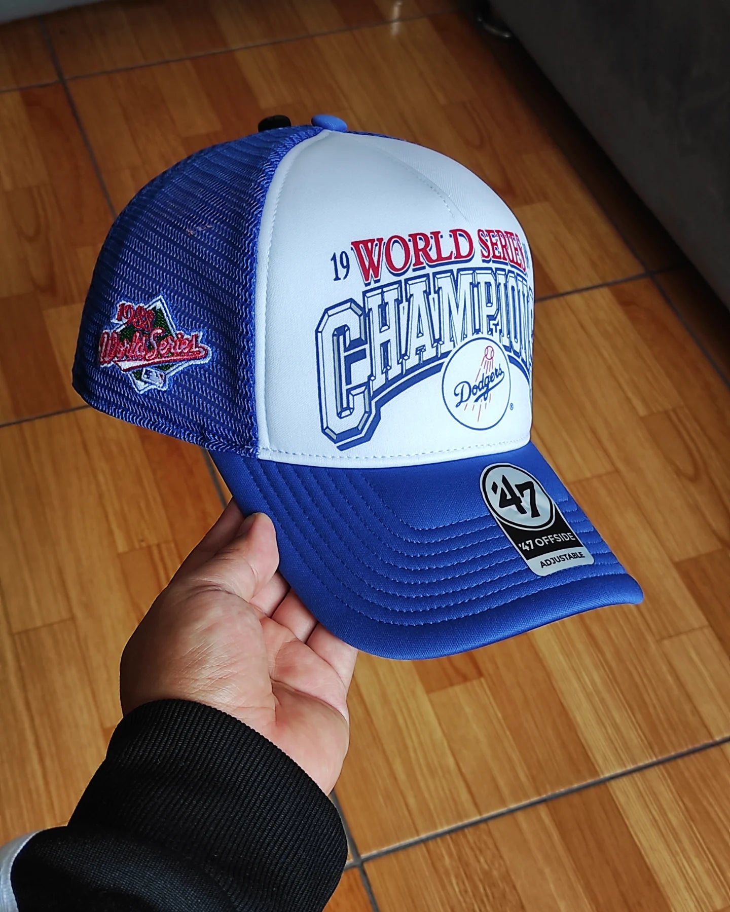 47Brand Los Angeles Dodgers white blue  world series foam Trucker Snapback