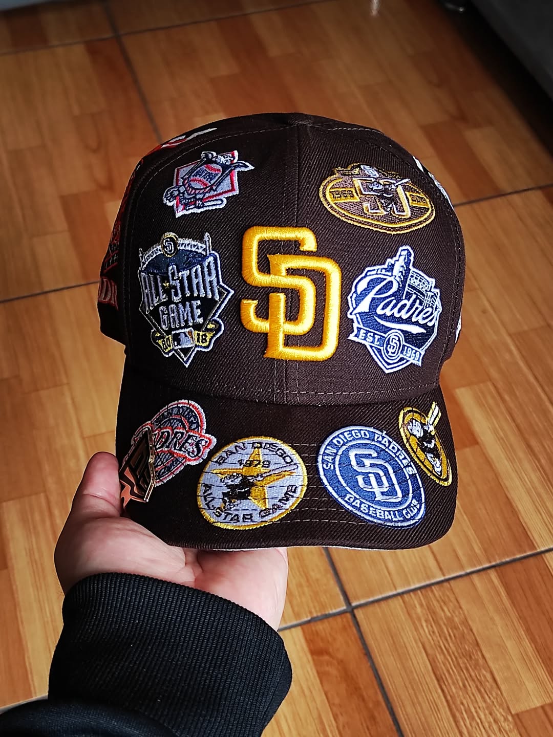 Brown San Diego Padres All Over Logo Gray Bottom 59FIFTY New Era Fitted