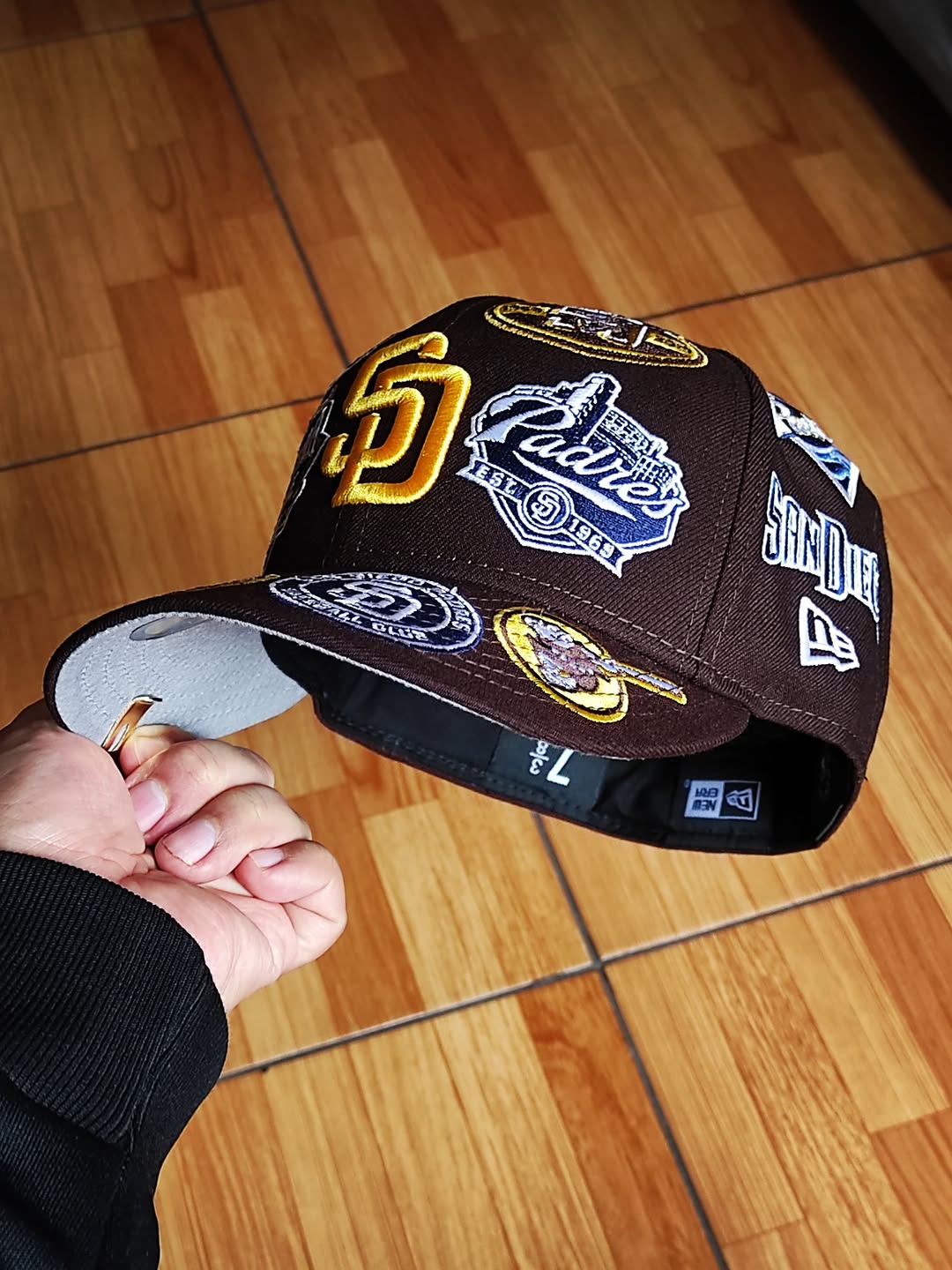 Brown San Diego Padres All Over Logo Gray Bottom 59FIFTY New Era Fitted