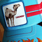Gorra trucker azul y blanca dromedario Smokin' Somebody Stop Me Supercharged The Farm de Goorin Bros.