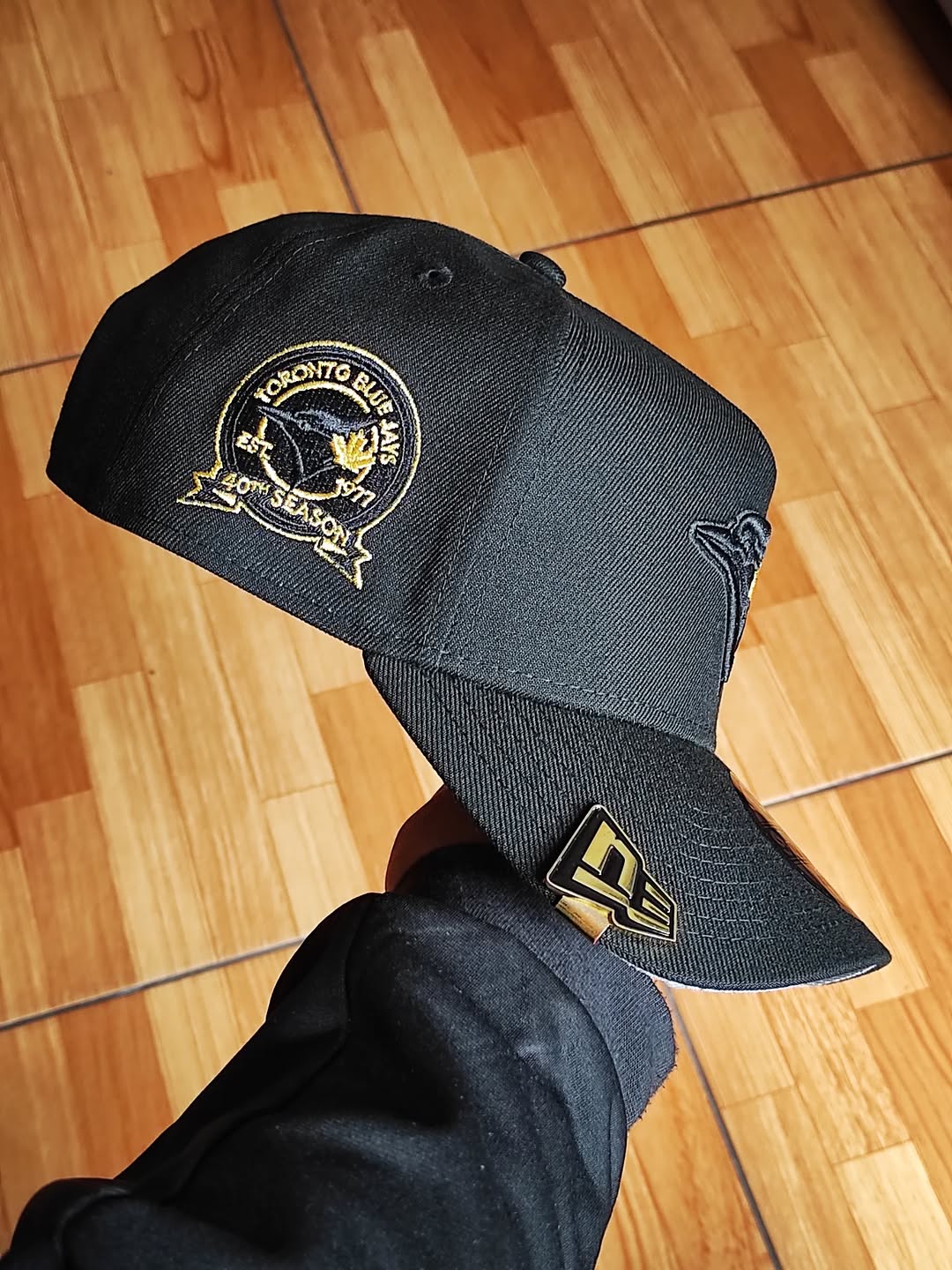 New Era Toronto Blue Jays 40th Season Black Gold 9Forty A Frame Snapback Hat