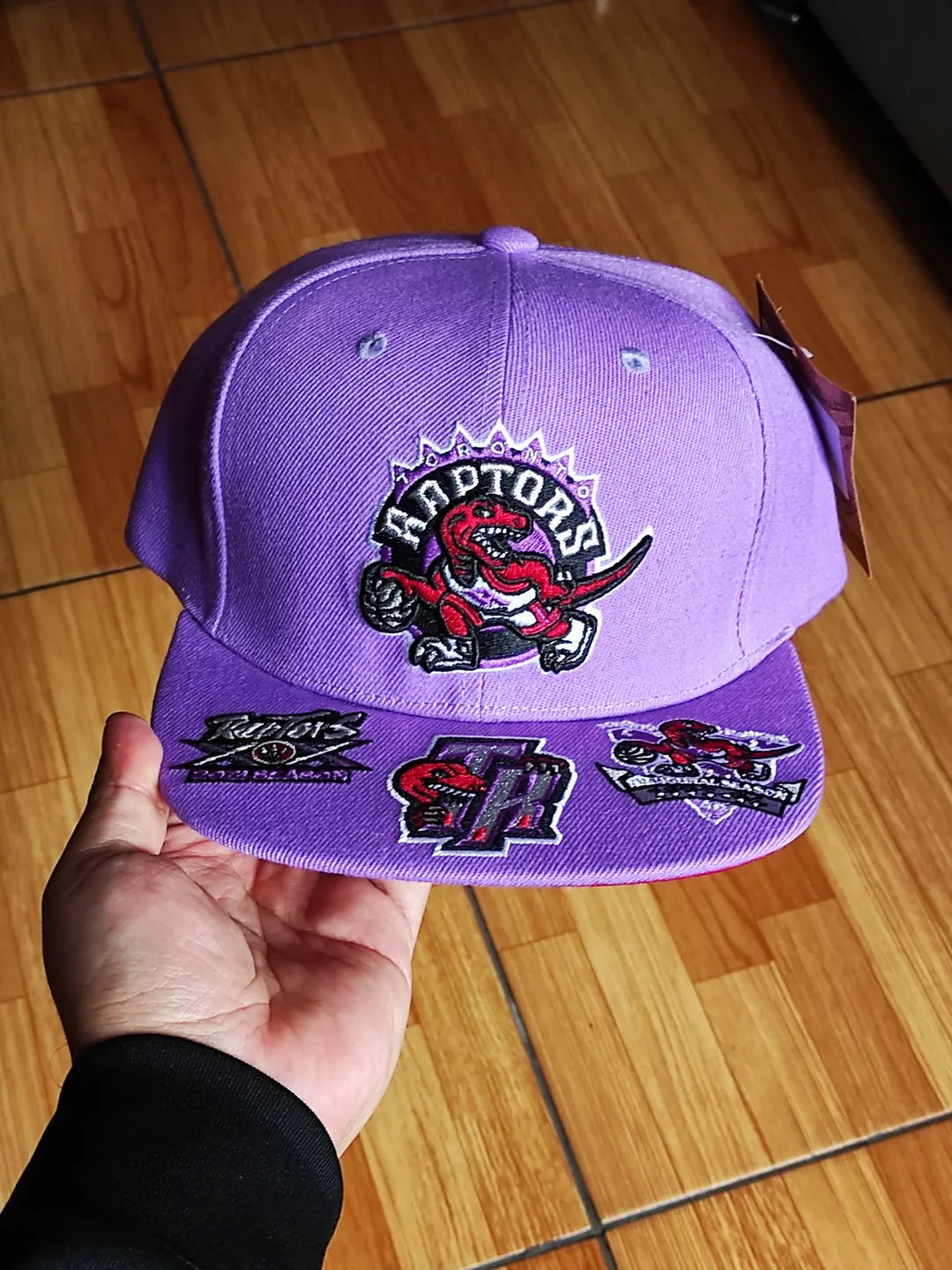 Toronto Raptors Mitchell & Ness NBA FRONT LOADED Snapback Hat- Purple