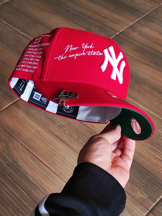 New Era New York Yankees 27x World Champions Metallic Pewter Red Prime Edition 59Fifty Fitted Hat