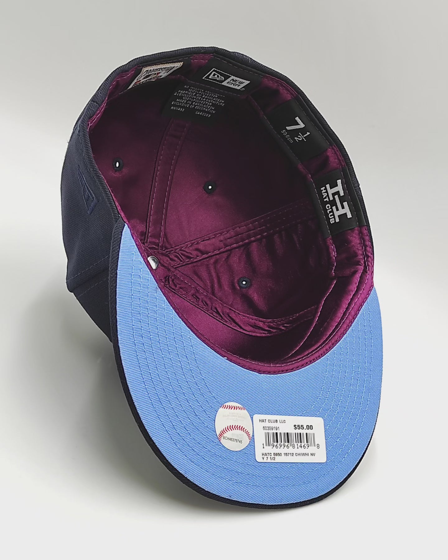 New Era 59fifty silk icys chicago white sox 2005 world series patch hat - navy