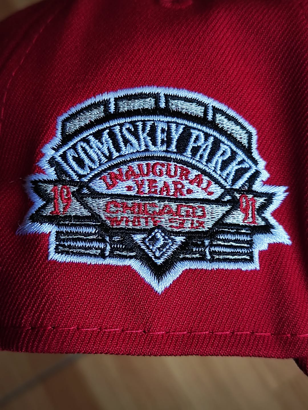 New Era white Sox comesky park red 9Forty A Frame Snapback Hat