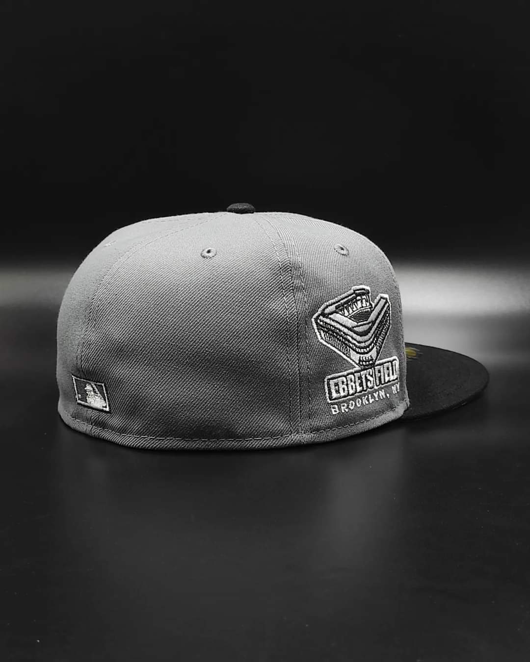 New Era Brooklyn Dodgers Black Visor Pink Bottom Ebbets Field Side Patch gray 59Fifty Fitted