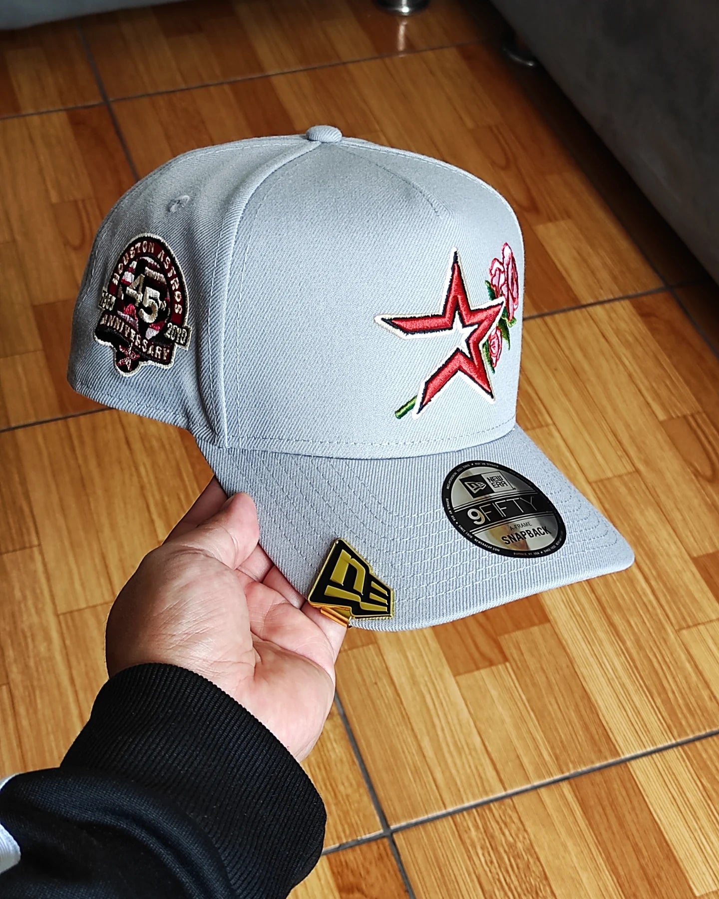 Houston Astros Rose PreCurvada 45th Anniversary New Era 9Fifty A-Frame Snapback