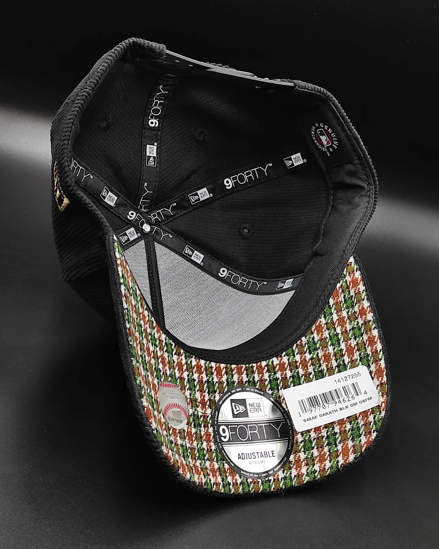 New Era Okland Athletics"Corduroy Black" 9 Forty A-FRAME snapback