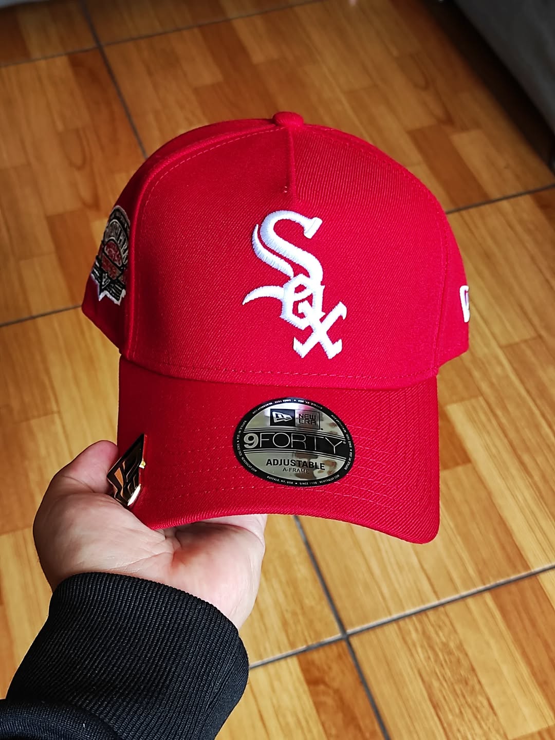 New Era white Sox comesky park red 9Forty A Frame Snapback Hat