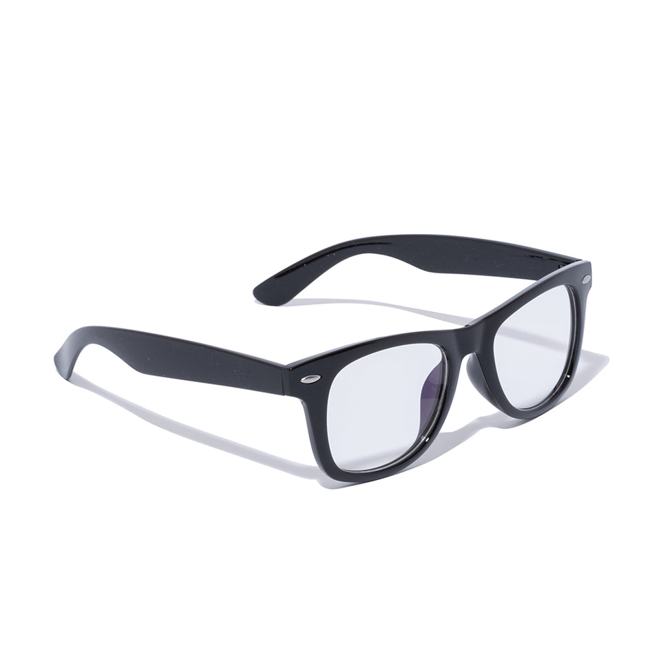 Gafas de sol Wellington con lentes cuadradas, montura negra brillante y lentes azul claro New Era