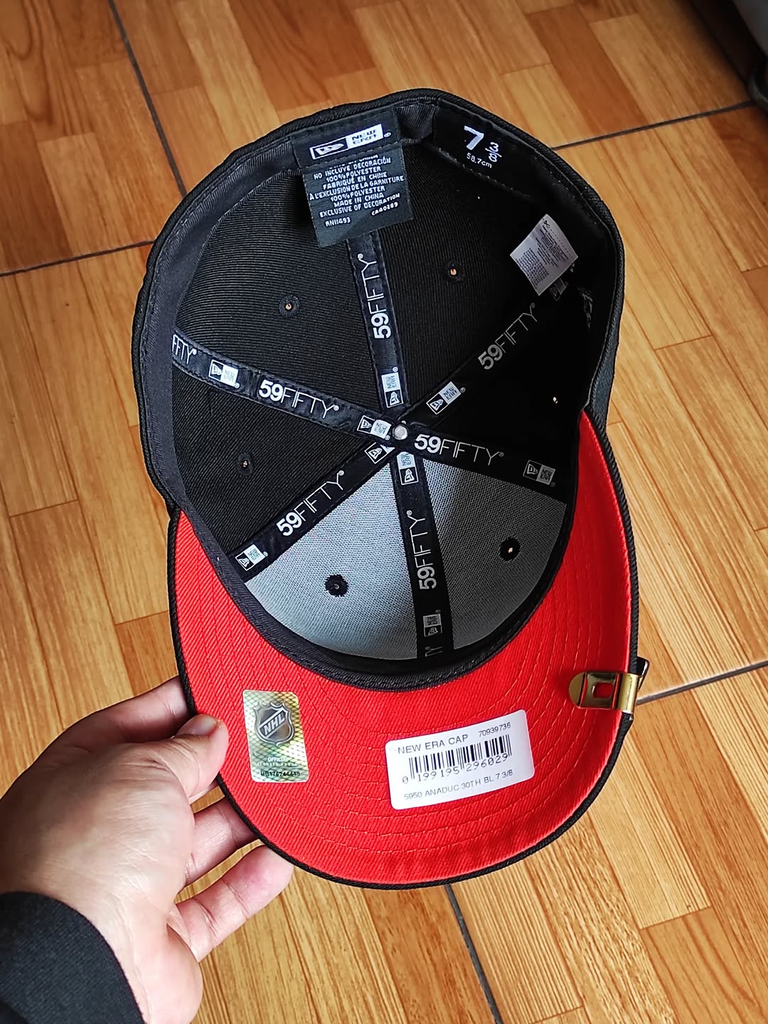 New Era Anaheim Ducks 30th Anniversary Blackout Orange Laser Prime Edition 59Fifty Fitted Hat