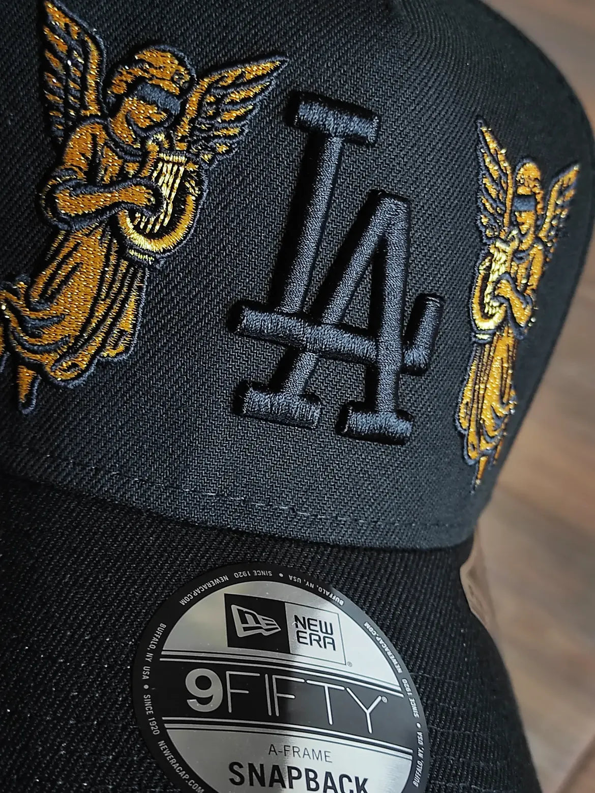 New Era Los Angeles Dodgers 40th Anniversary Angel Black Prime Edition 9Fifty A Frame Snapback Hat