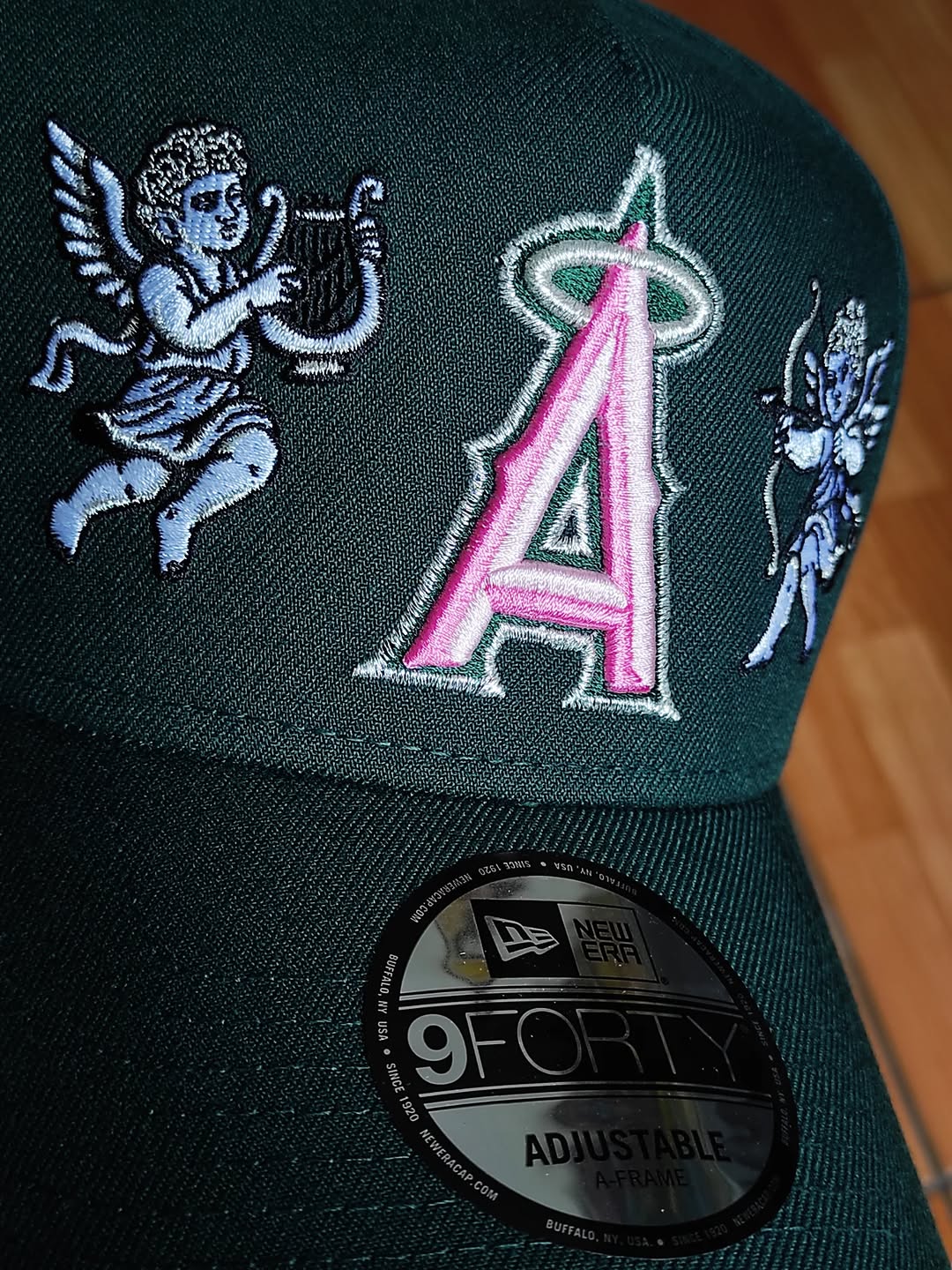 NewEra Anaheim ANGELS cupid 🏹 dark Green 9FORTY A-FRAME SNAPBACK