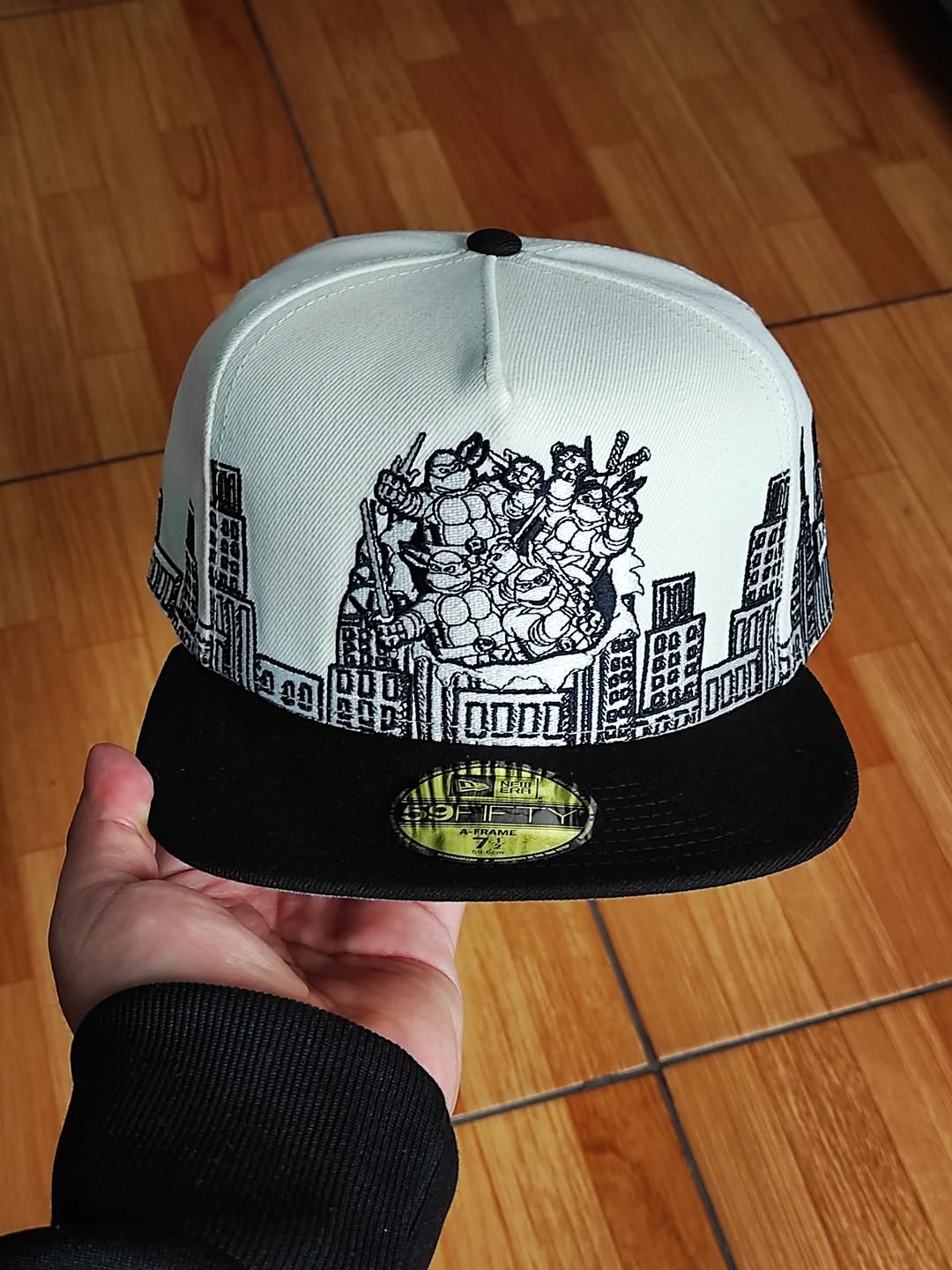 帽子 Chrome embroided Hiphop cap 59FIFTY Ninja Turtles Chrome black A-frame – dabullstore