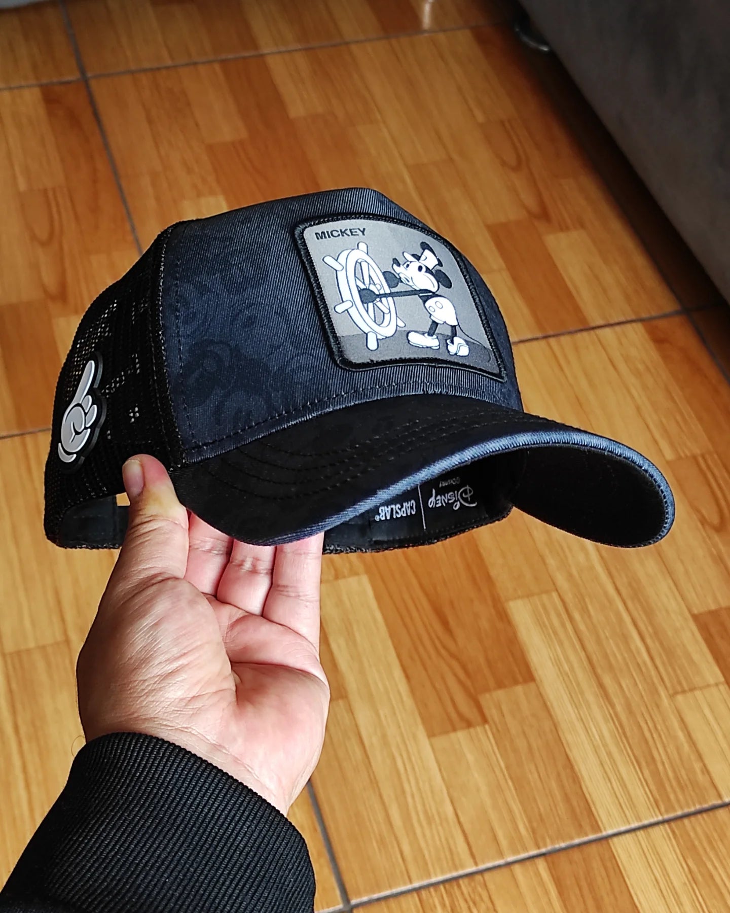 Capslab Disney Mickey Mouse Black Grey Trucker Snapback Hat