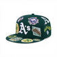 Dark Green Oakland Athletics All Over Logo Gray Bottom 59FIFTY New Era Fitted