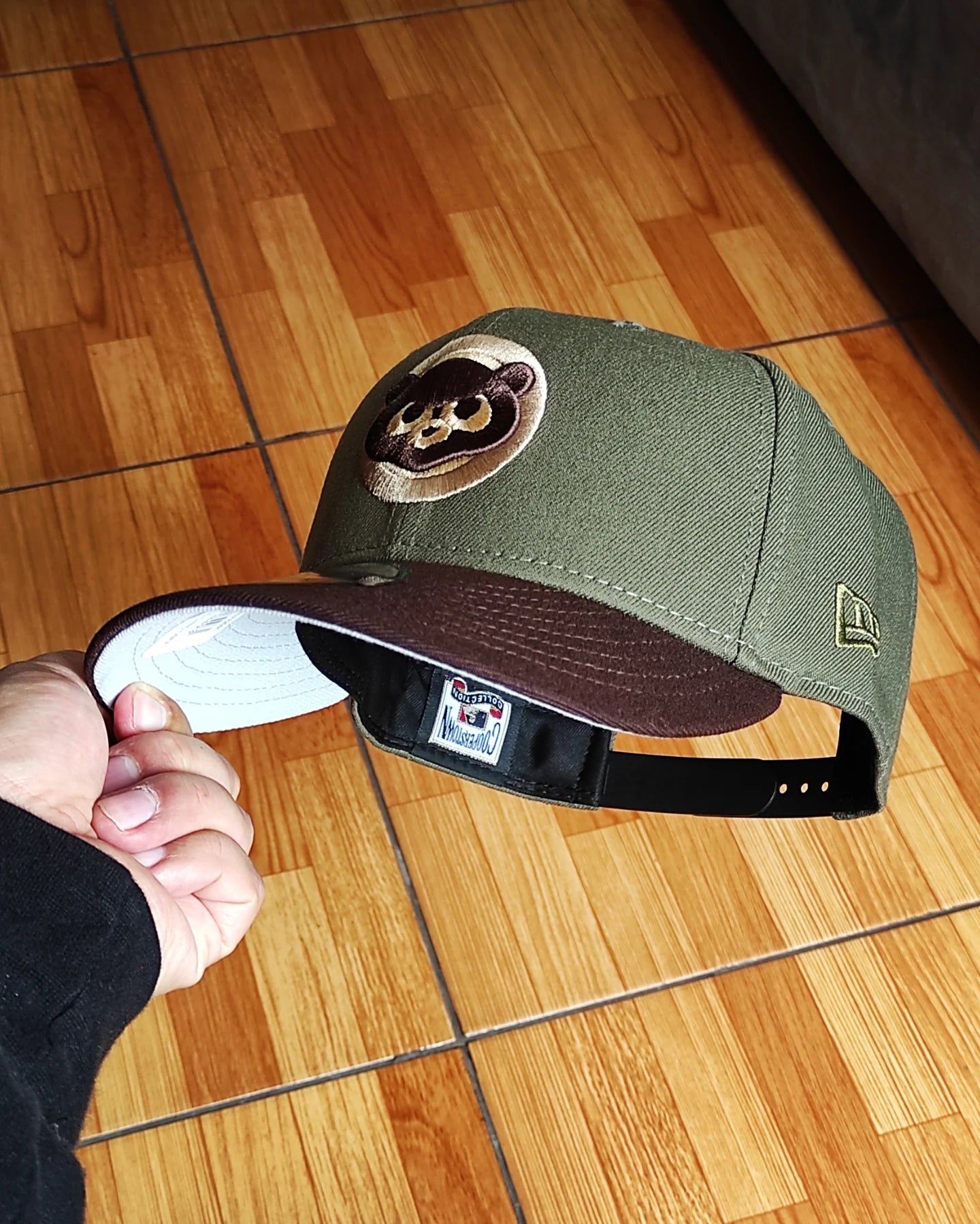 Olive Green Chicago Cubs Brown Visor Snow Gray Bottom 1990 All Star Game Side Patch New Era 9Fifty Snapback