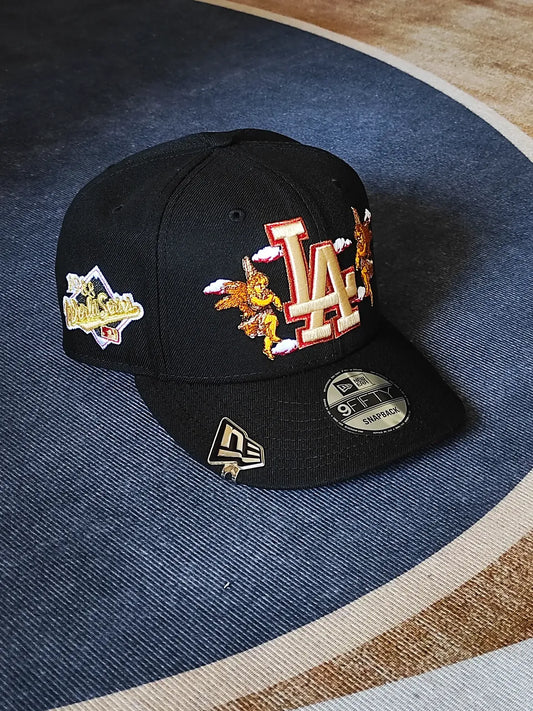 New Era Exclusive 9Fifty Black Los Angeles Dodgers" Snapback W/ 1988 World Series Side Patch