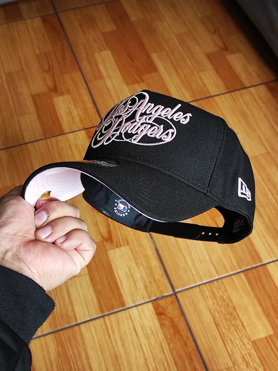 New Era Los Angeles Dodgers Script Black Pink Edition 9Forty A Frame Snapback Hat