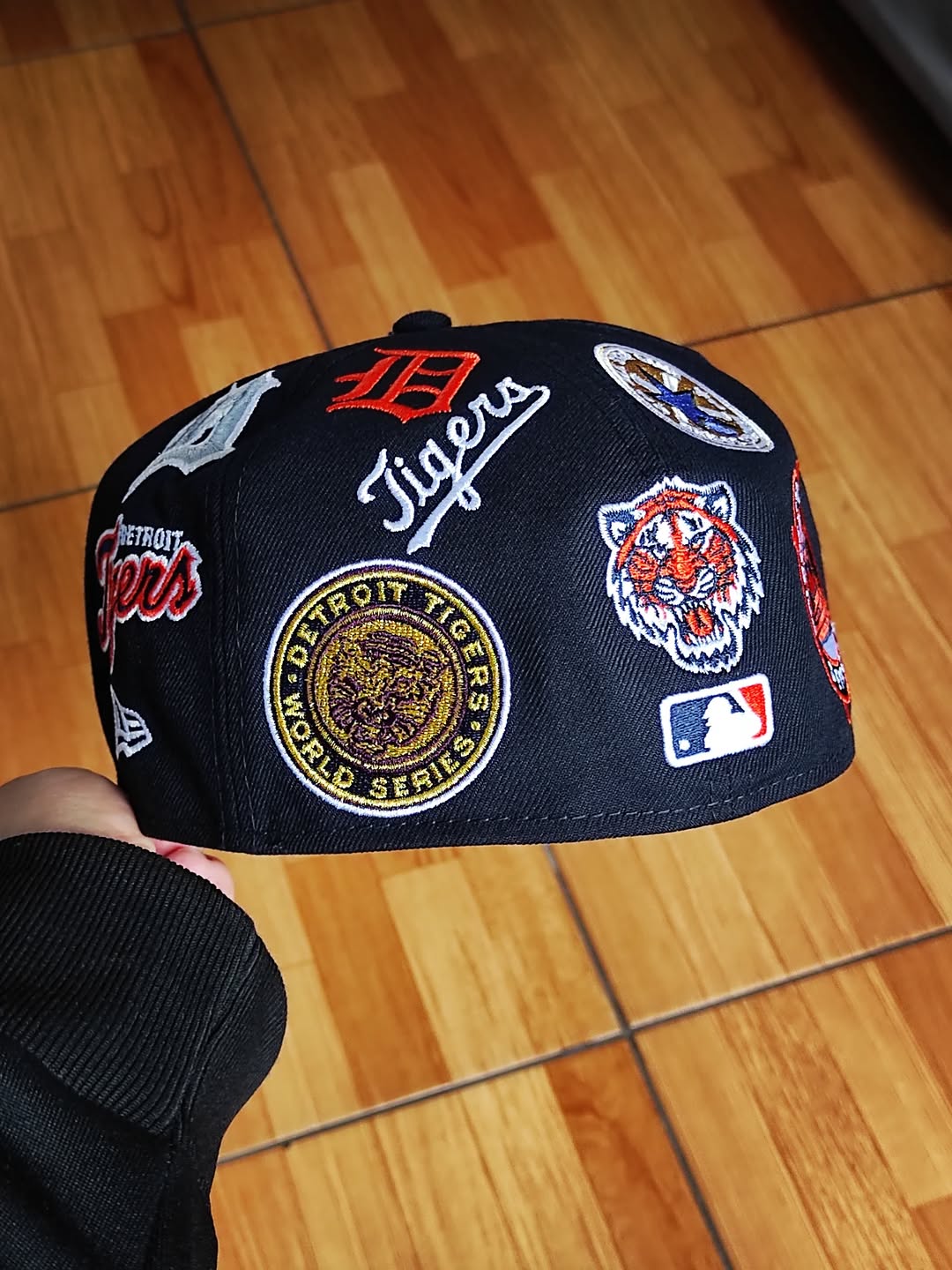 Navy Blue Detroit Tigers All Over Logo Gray Bottom 59FIFTY New Era Fitted