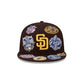 Brown San Diego Padres All Over Logo Gray Bottom 59FIFTY New Era Fitted