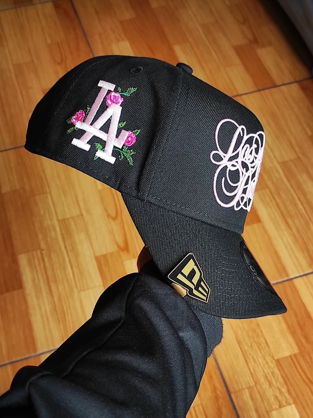 New Era Los Angeles Dodgers Script Black Pink Edition 9Forty A Frame Snapback Hat