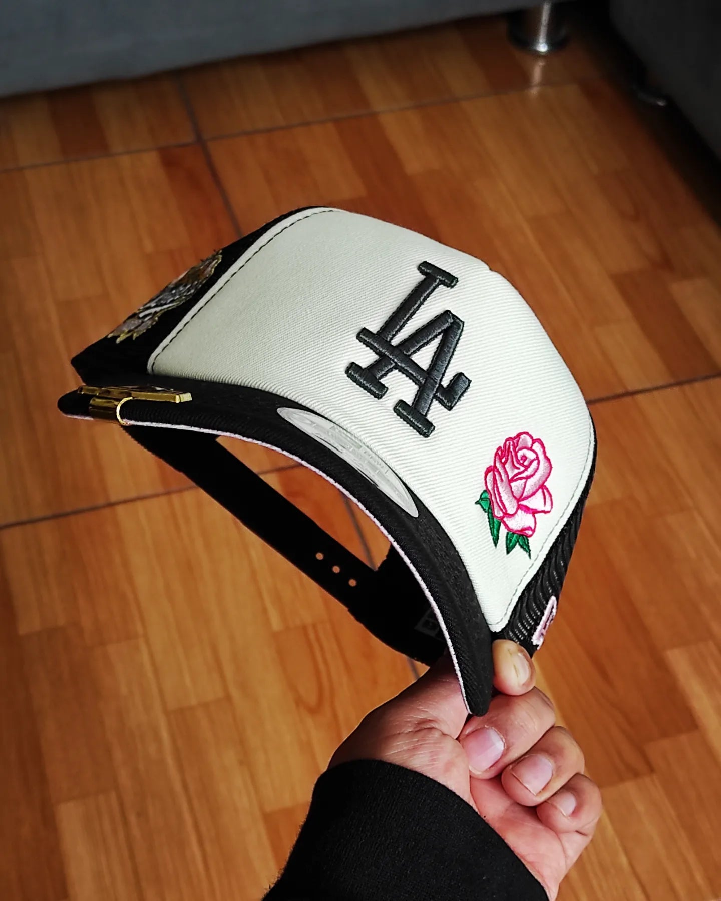 New Era A-FRAME foam Los Angeles dodgers 100th anniversary patch rose snapback hat