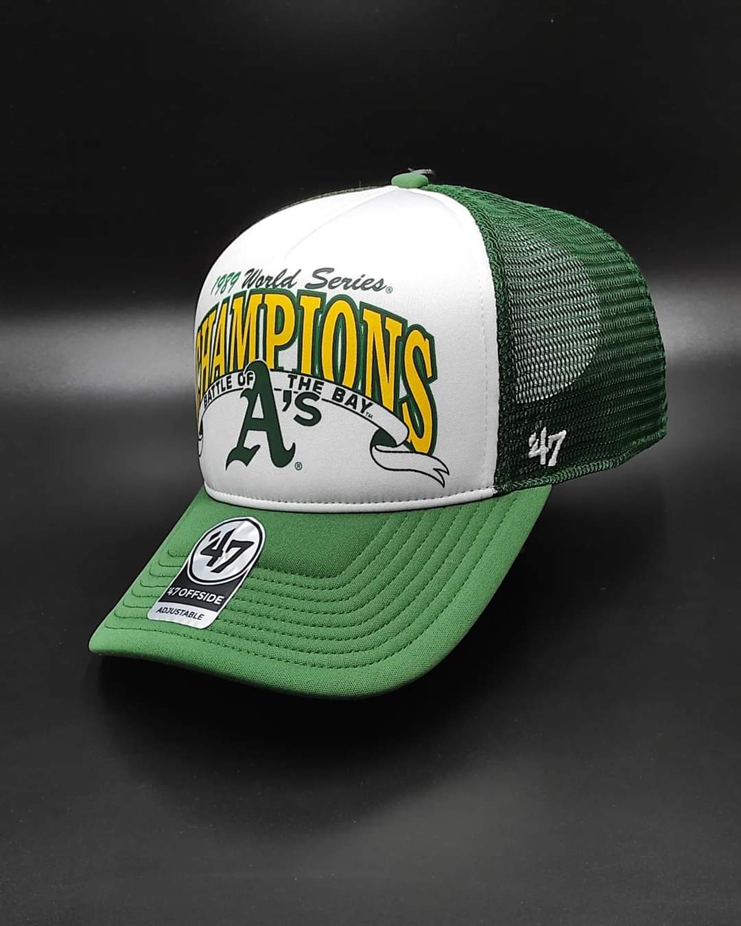 47brand oakland athletics bcptn world series dark green foam champ offside trucker snapback hat