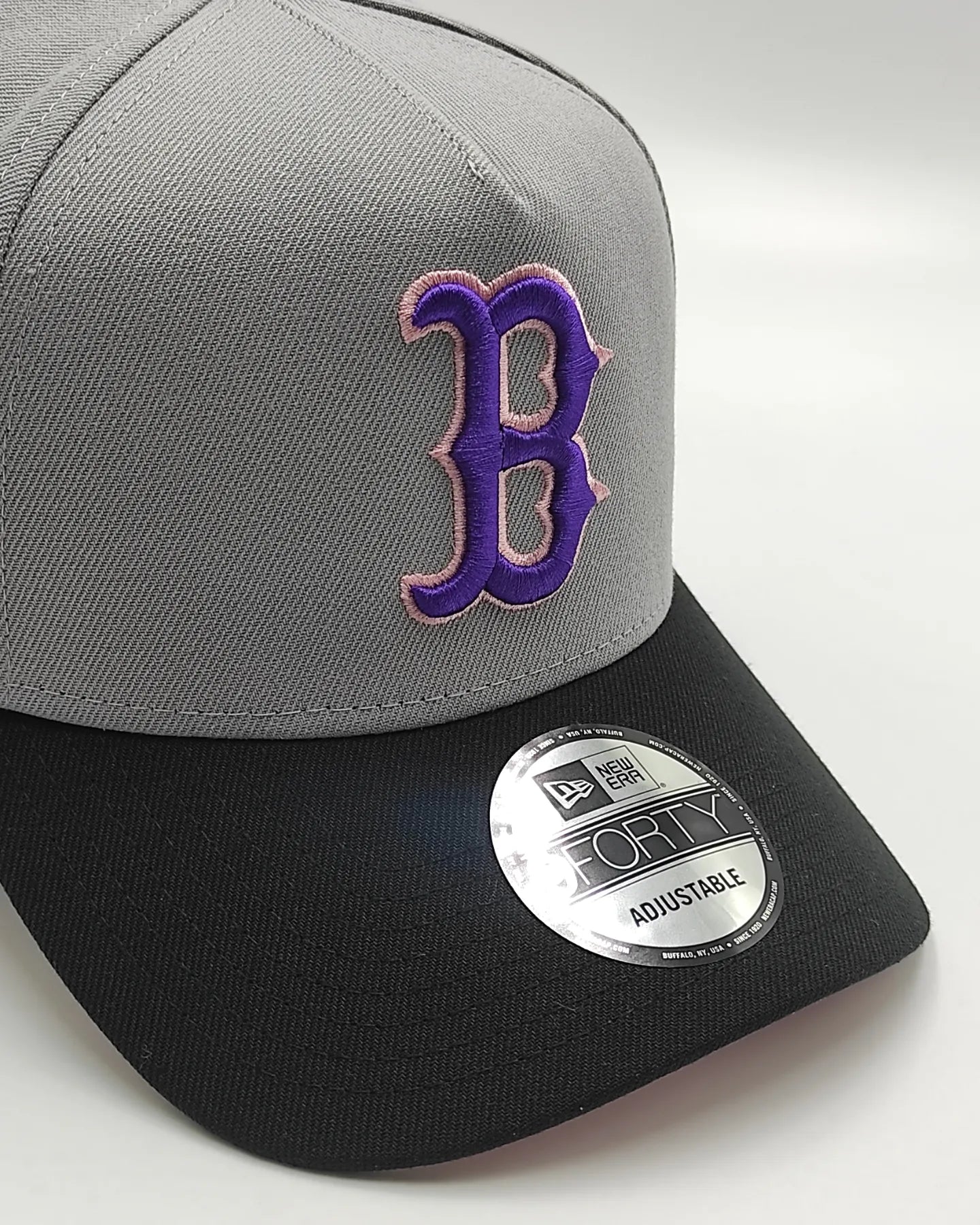 New Era 9Forty A-FRAME Fuji Boston Red Sox 1986 World Series Patch Snapback Hat / Gray Black Pink