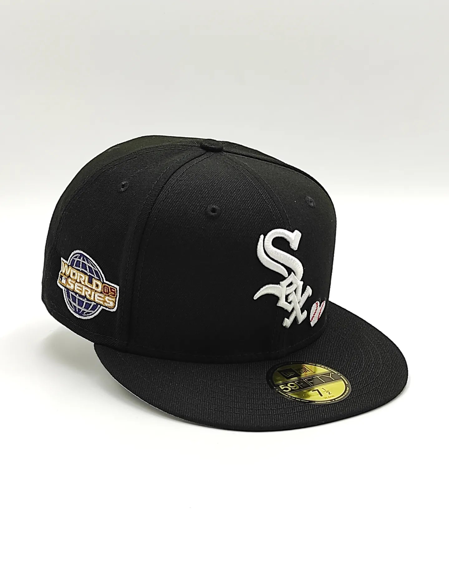 Chicago White Sox New Era Team Heart 59Fifty Fitted - Black, White, Red