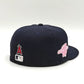 Anaheim Angels New Era Parche lateral Bloom 59Fifty Fitted - Azul marino, rosa, rojo