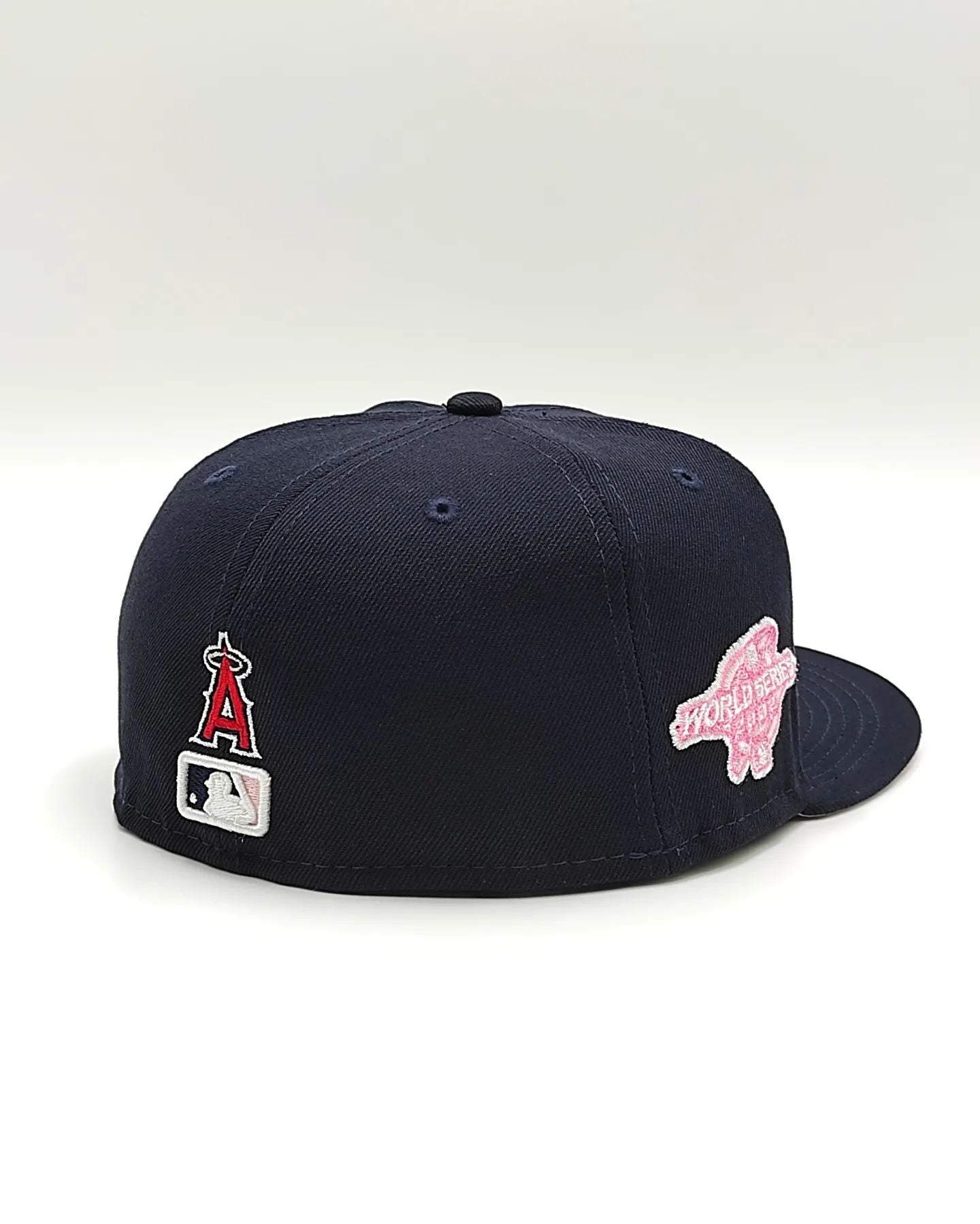 Anaheim Angels New Era Parche lateral Bloom 59Fifty Fitted - Azul marino, rosa, rojo