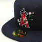 Anaheim Angels New Era Parche lateral Bloom 59Fifty Fitted - Azul marino, rosa, rojo