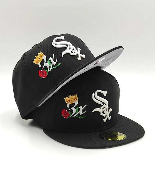 Chicago White Sox 3-Time Champions CROWN CHAMPS Exclusive New Era 59Fifty Fitted Hat - Black