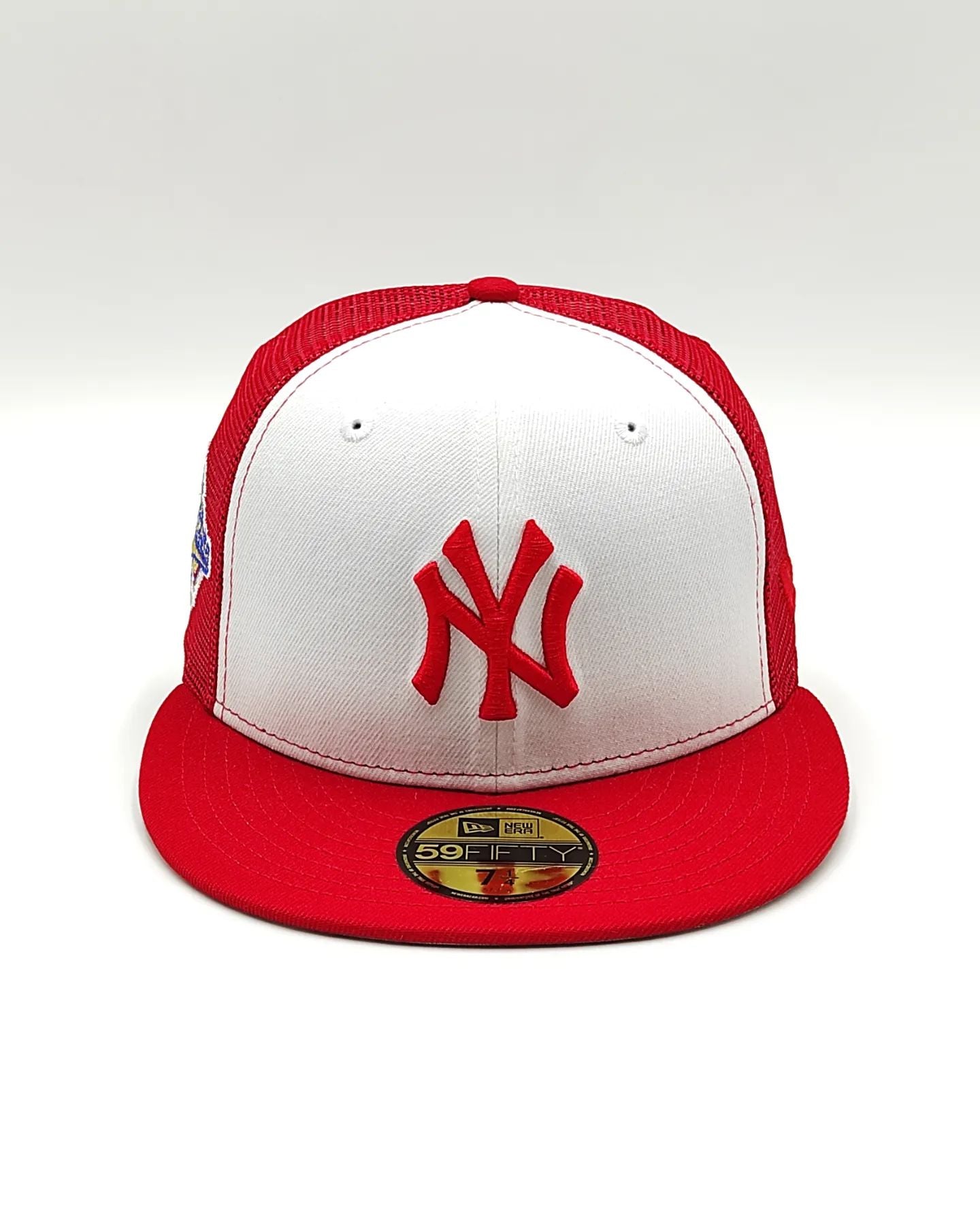 New Era 59Fifty New York Yankees 1996 World Series Patch Trucker Rail Hat - BLanco, Rojo