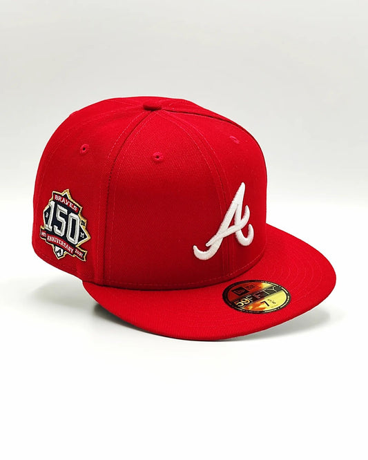 New Era 59fifty Bravos de Atlanta 150th Aniversario Side patch / Rojo blanco