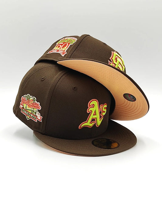 Exclusiva New Era 59Fifty Parks The Woods Oakland Athletics Battle of the Bay Patch Hat - Marron