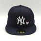 New York Yankees 1996 WORLD SERIES Exclusive TEAM HEARTS New Era Fitted 59Fifty MLB Hat -Navy