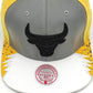Gorra Snapback AIR JORDAN DAY 5 de Mitchell & Ness exclusiva de los Chicago Bulls - Gris reflectante/Negro/Amarillo